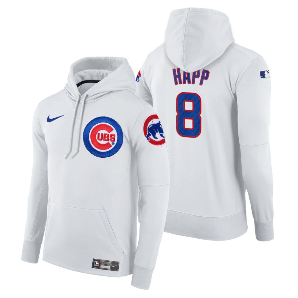 Men Chicago Cubs #8 Happ white home hoodie 2021 MLB Nike Jerseys->chicago cubs->MLB Jersey